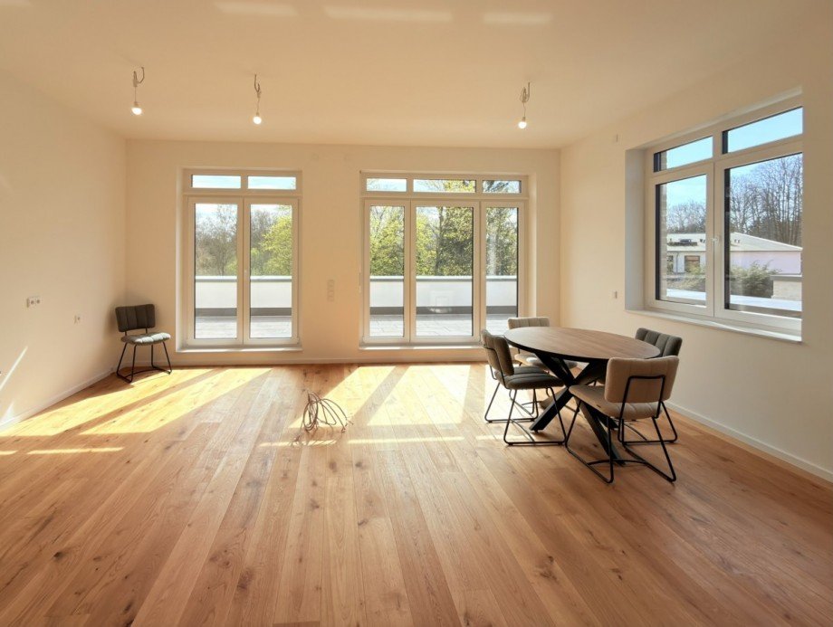 Wohnzimmer + K�che Penthousewohnung Hamburg